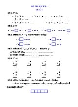 4 Đề thi học kỳ 1 môn Toán Lớp 1